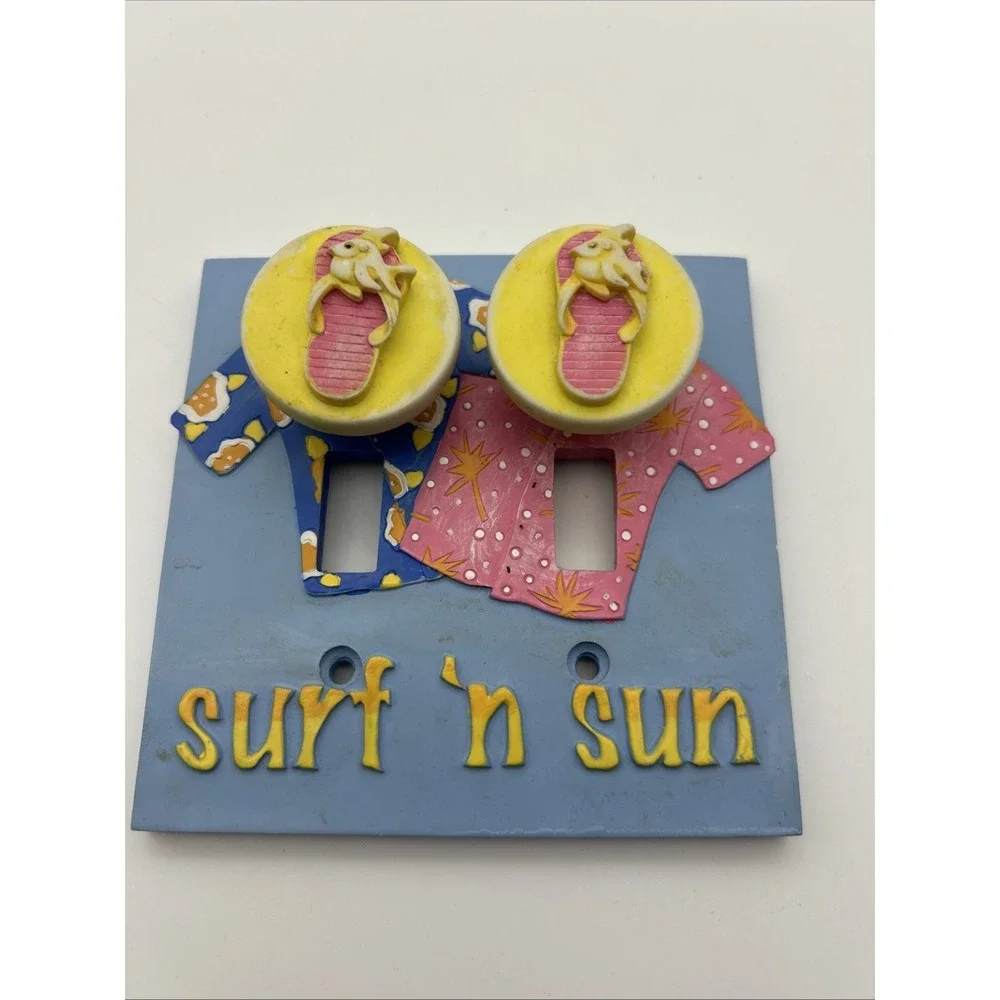 Surf N Sun Light Switch Plate Cover/ Drawer Pulls Beach Home Hawaii Decor Wall